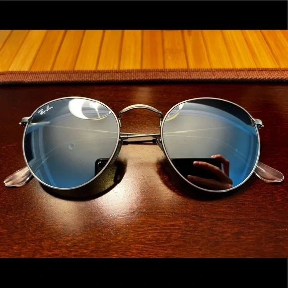 Round RayBan reflections lens Amazon.com: Ray-Ban Original Round Metal RB3447 112/Z2 50M  main image 2